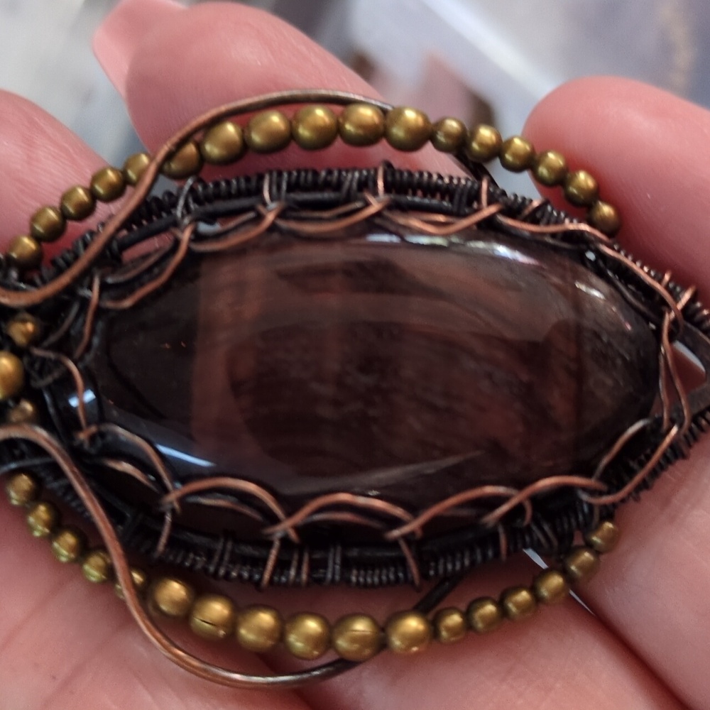 Copper Wrapped Pendant Unique - Picture 3 of 6